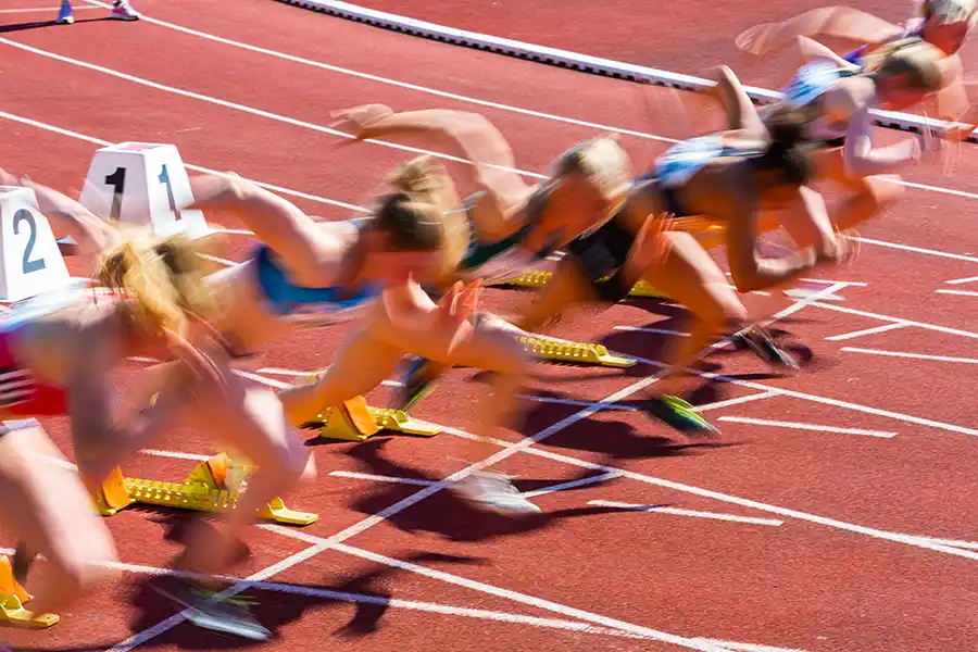 Athletes running