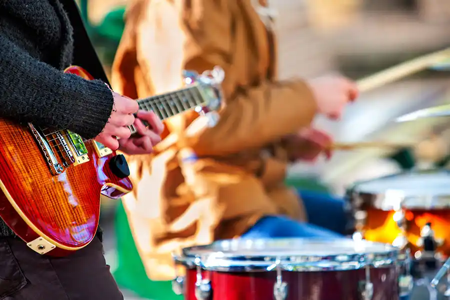 Band playing at festival